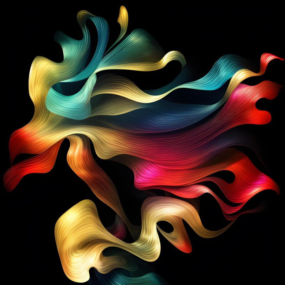 Abstract swirls wallpaper, Abstract wavy liquid background, Abstract geometric dynamic shapes of moving fluid flows background, photo