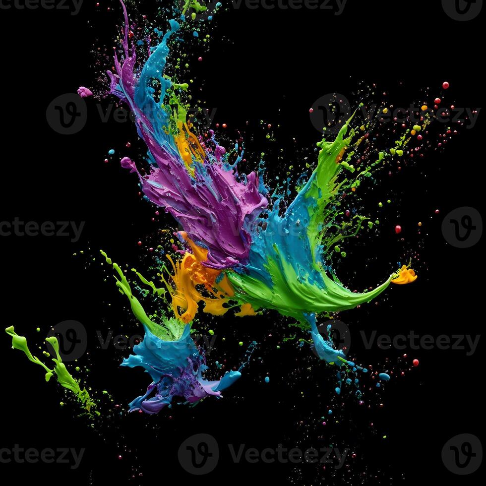 Abstract colorful background with splashes Abstract fractal background, photo