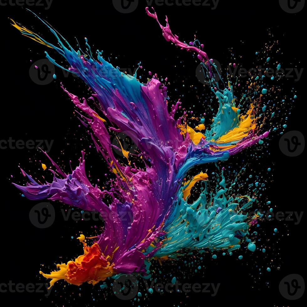 Abstract colorful background with splashes Abstract fractal background, photo