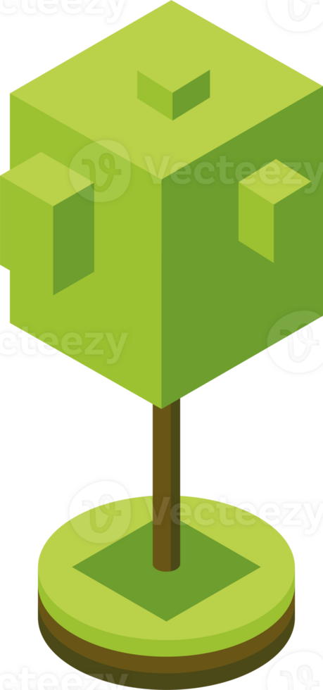tree isometric perspective png