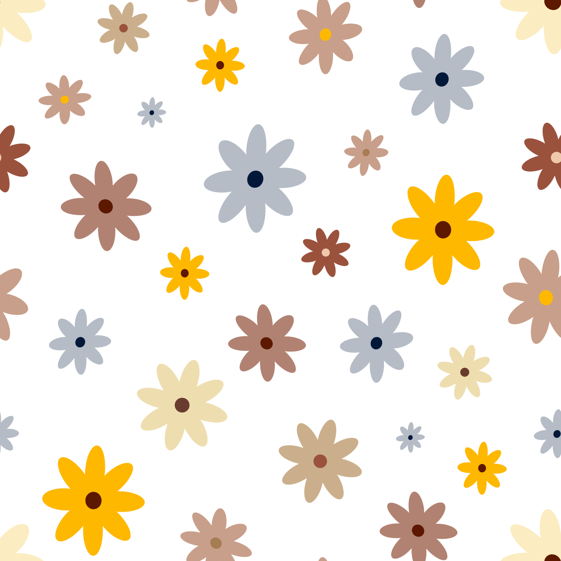 Hippie flowers boho seamless background. floral retro pattern