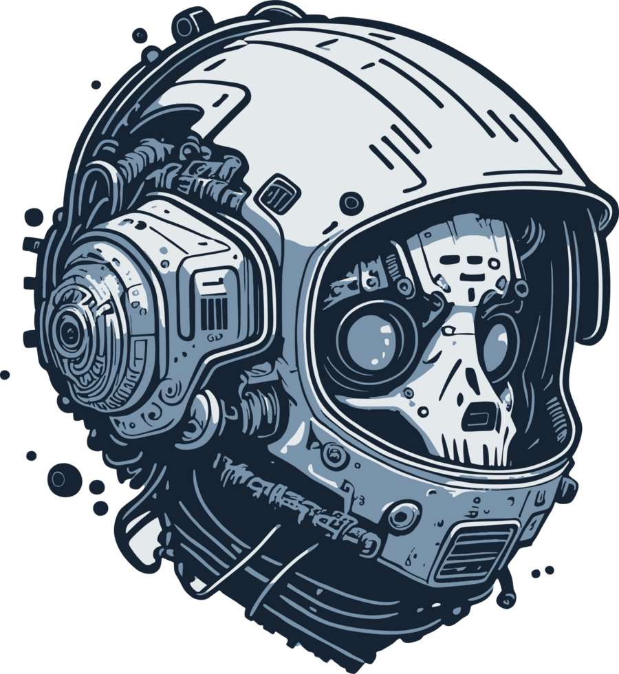 Cyber Punk Schädel Helm mit ai generativ png