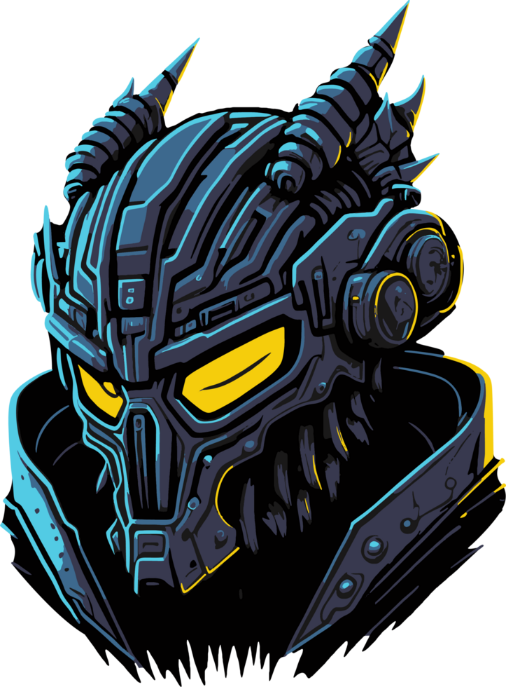 Dark Cyborg Head with png