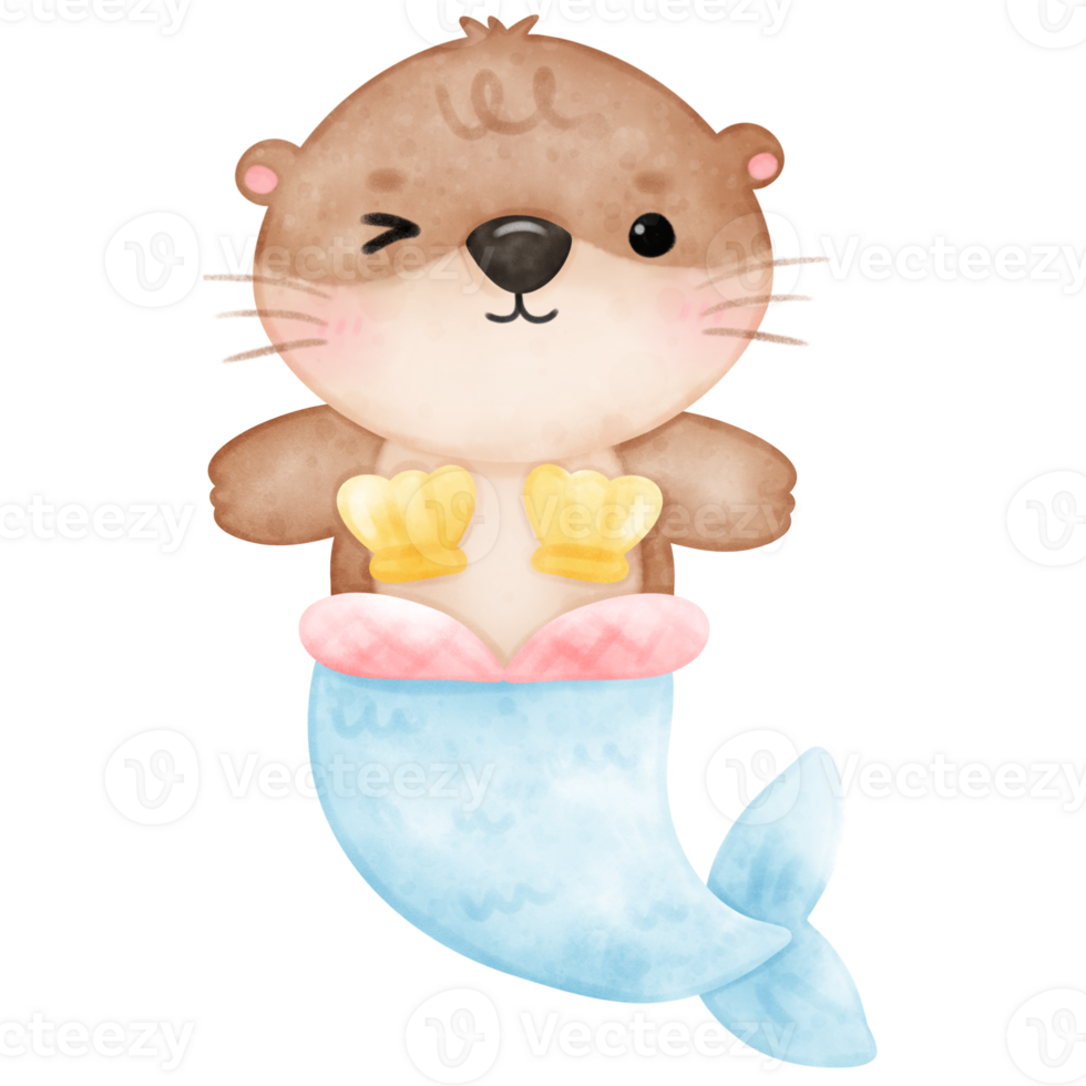 Cute Otter, Summer, Cute Animal, Pool Party, Watercolor Otter png