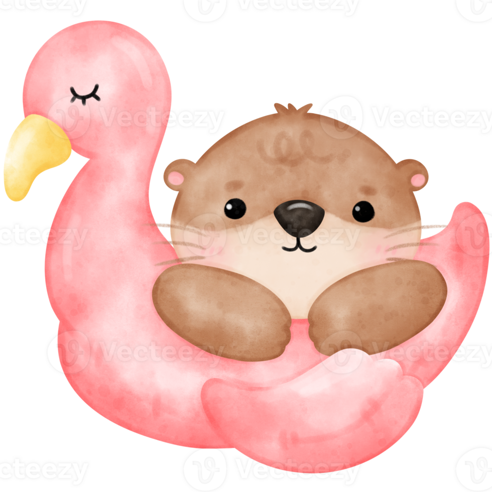 Cute Otter, Summer, Cute Animal, Pool Party, Watercolor Otter png