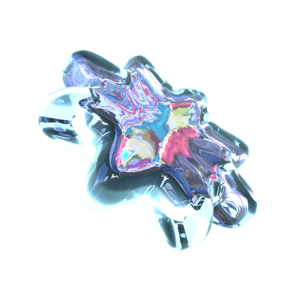 3D illustration Holographic Abstract Shape png