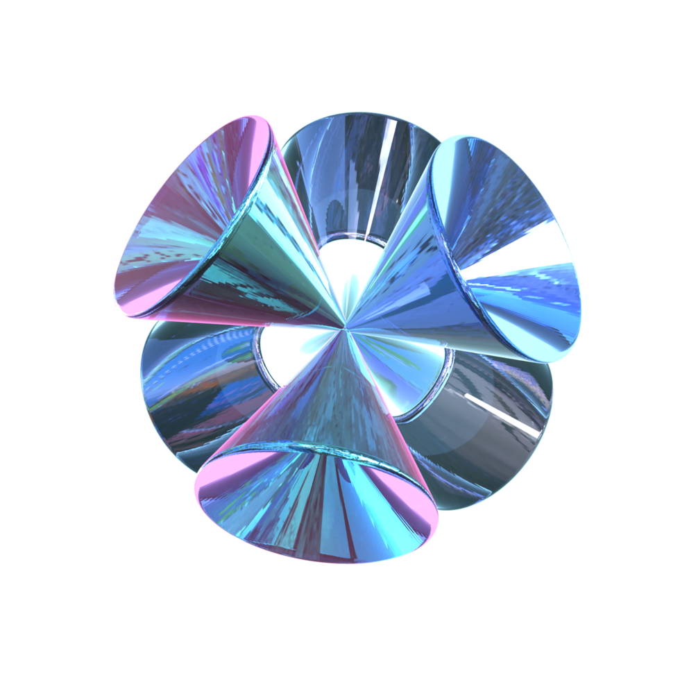 3D illustration Holographic Abstract Shape png