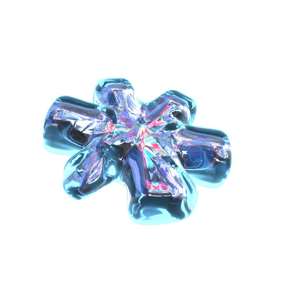 3D illustration Holographic Abstract Shape png