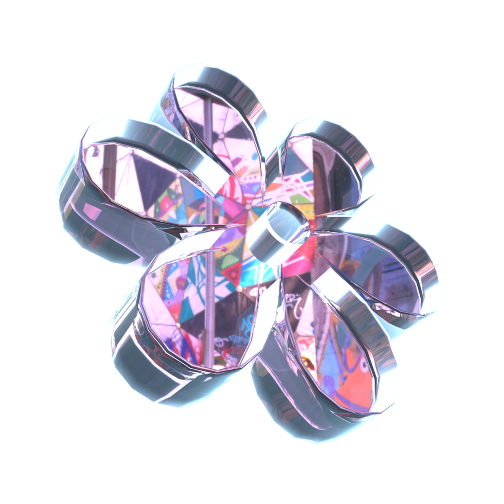 3D illustration Holographic Abstract Shape png