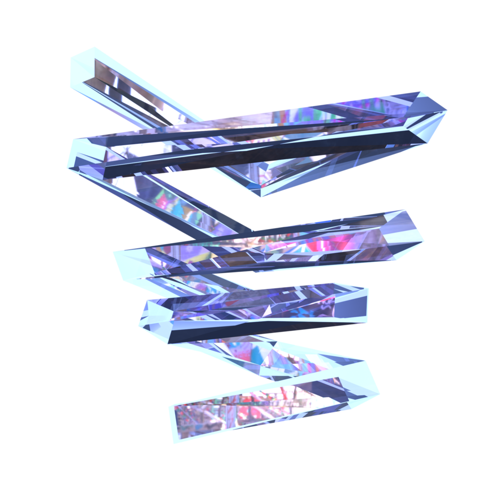 3D illustration Holographic Abstract Shape png