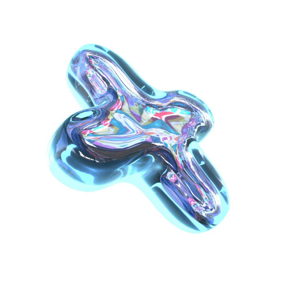 3D illustration Holographic Abstract Shape png