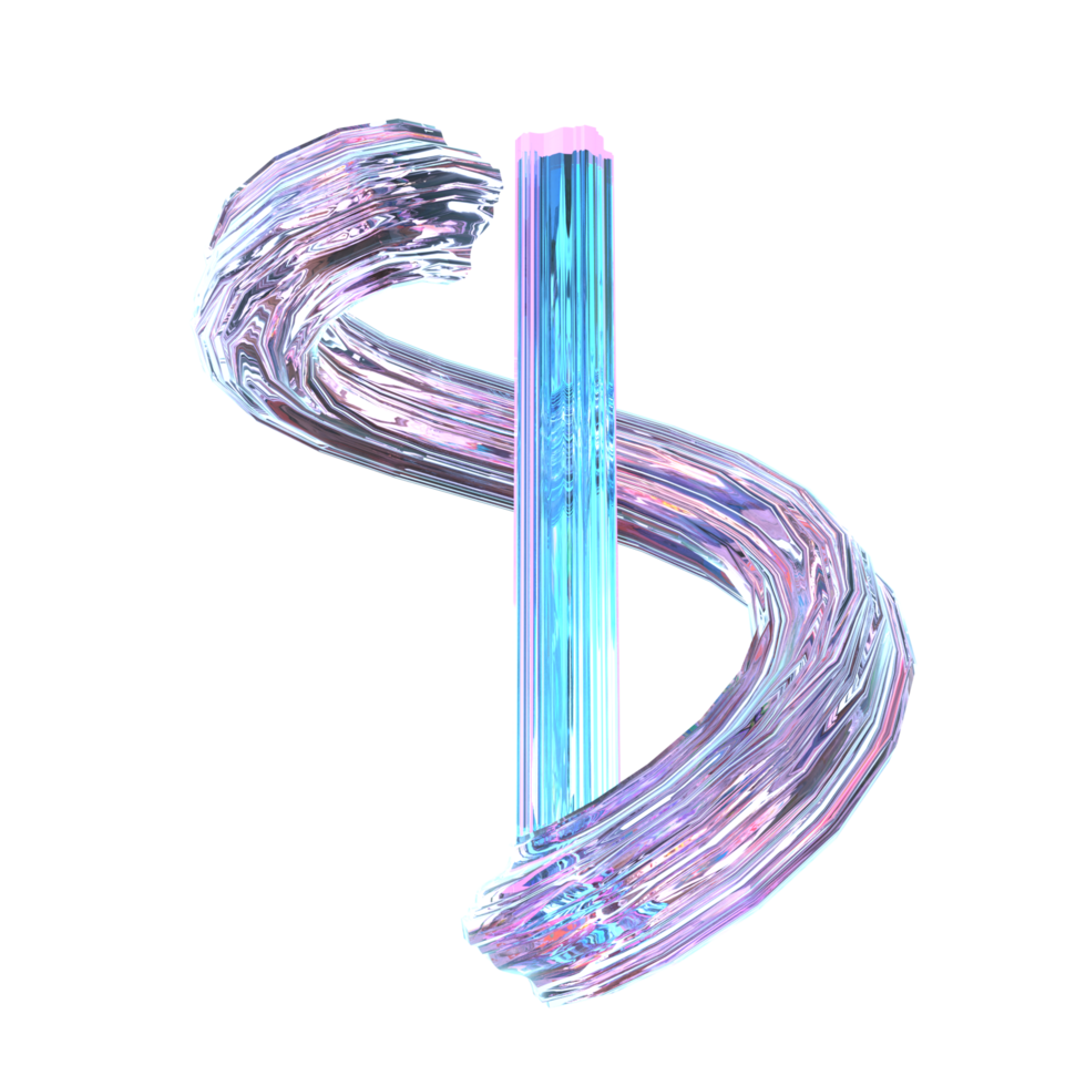 3D illustration Holographic Abstract Shape png