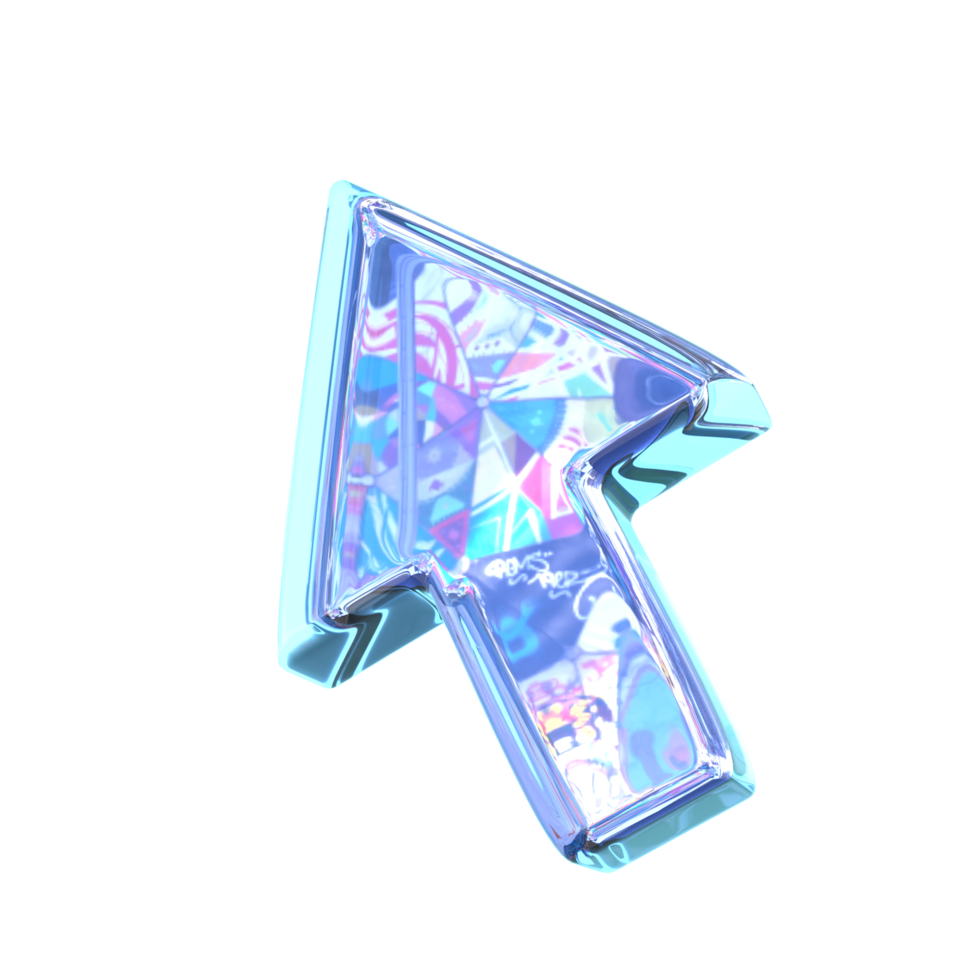 3D illustration Holographic Abstract Shape png
