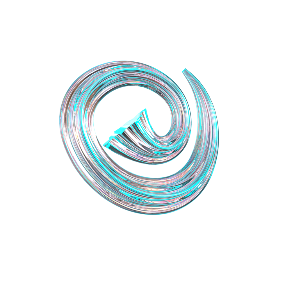 3D illustration Holographic Abstract Shape png