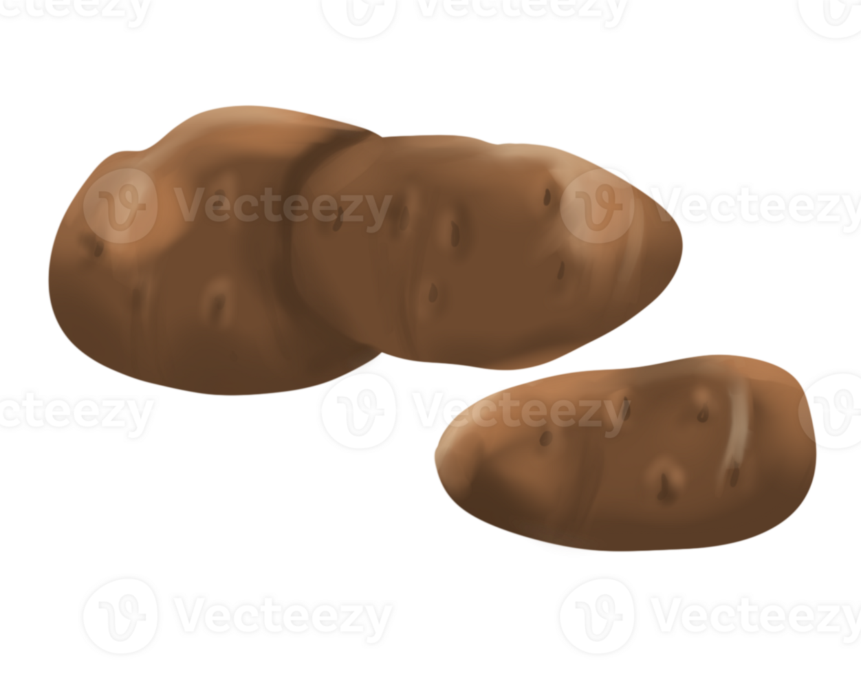 Kartoffeln und Kartoffel im braun Farben Hand gezeichnet, Zutat zum Geschirr png