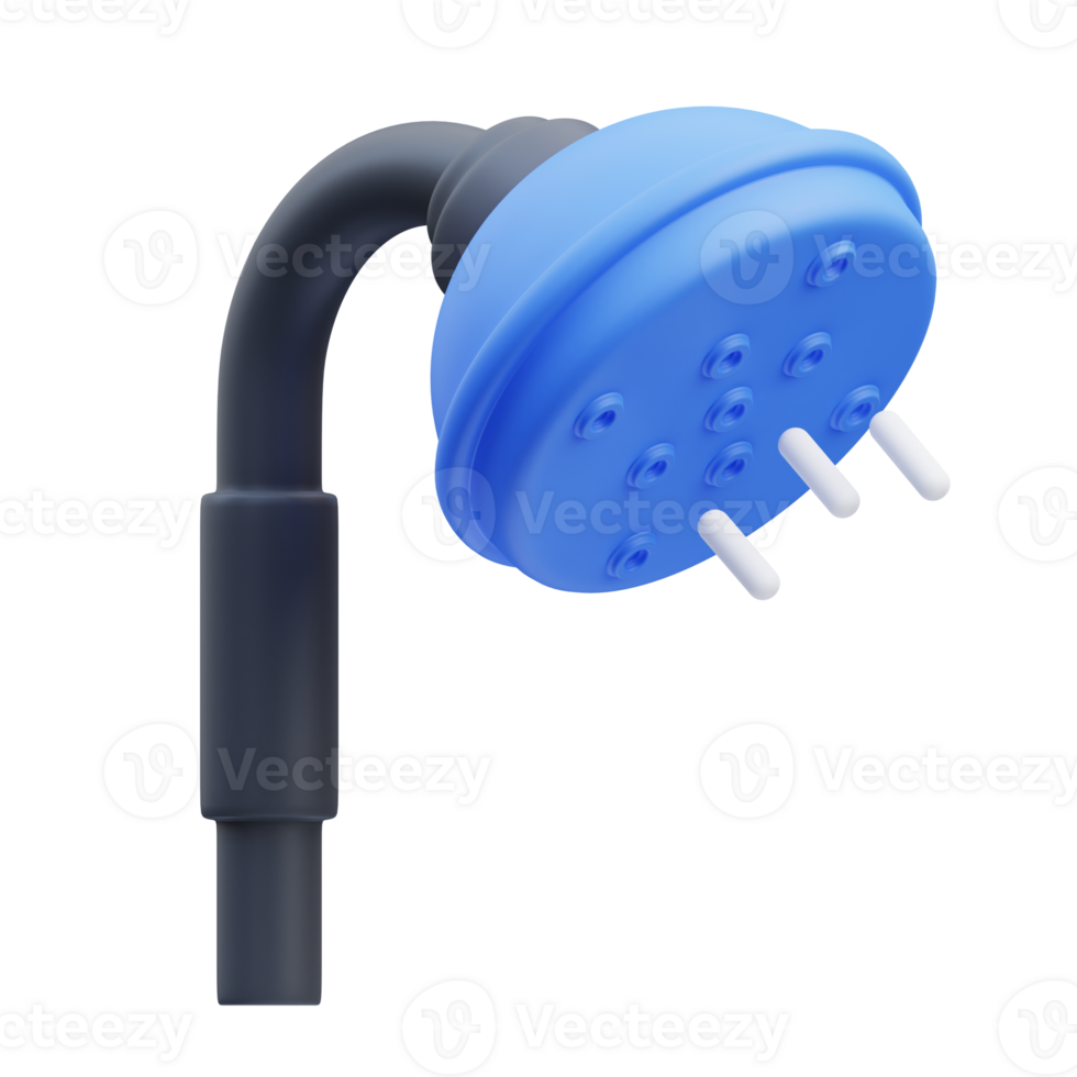 3d render illustration of shower icon, Home ware themed, household items png