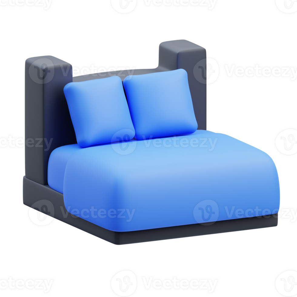3d render illustration of bed icon, Home ware themed, household items png