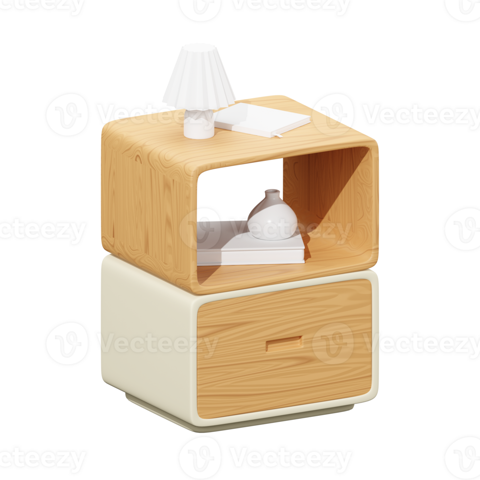 3D bedside tables with lamp png