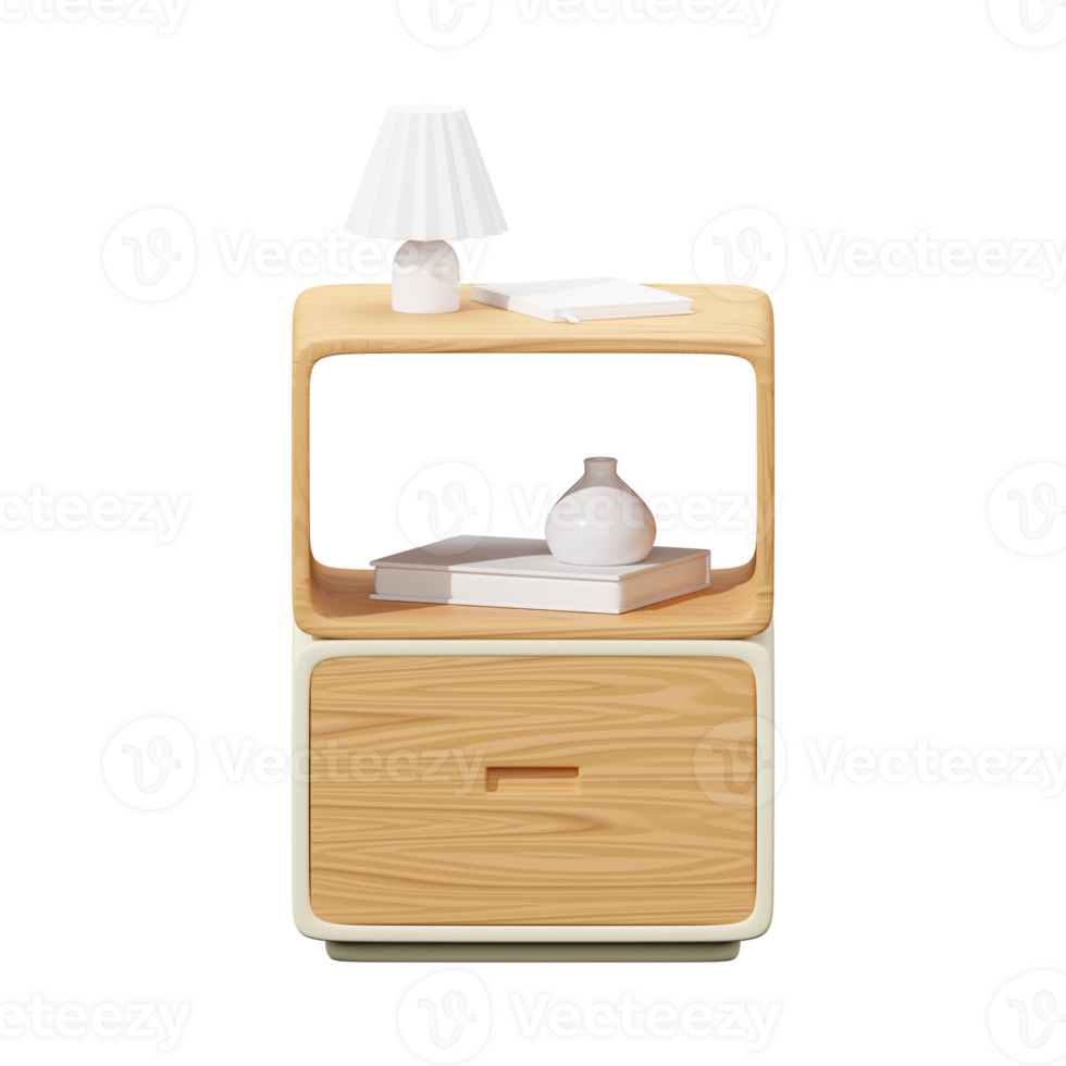 3D bedside tables with lamp png