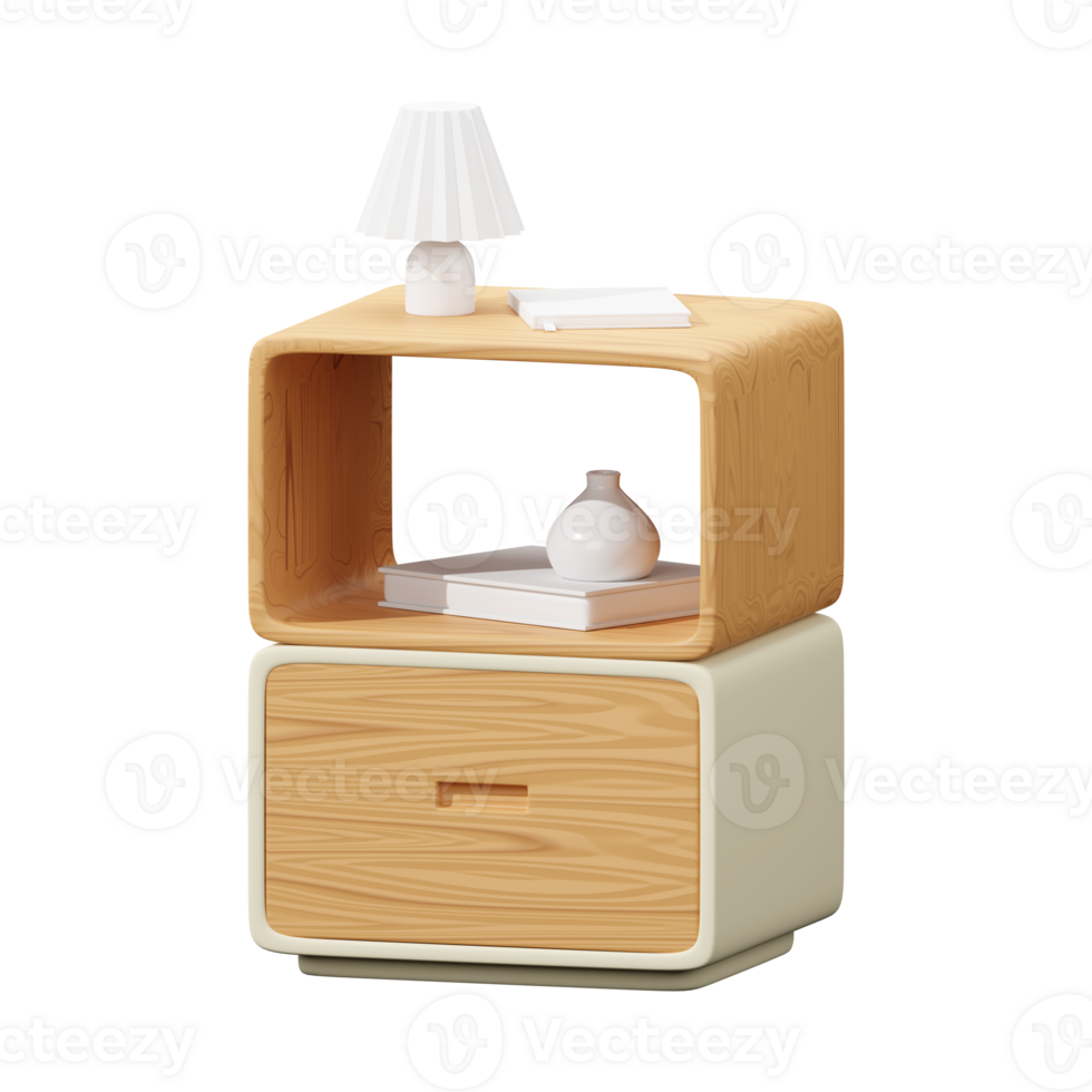 3D bedside tables with lamp png