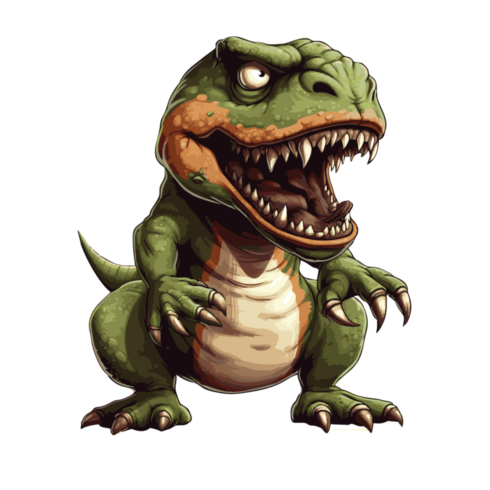 Trex isolated background. Cartoon style png