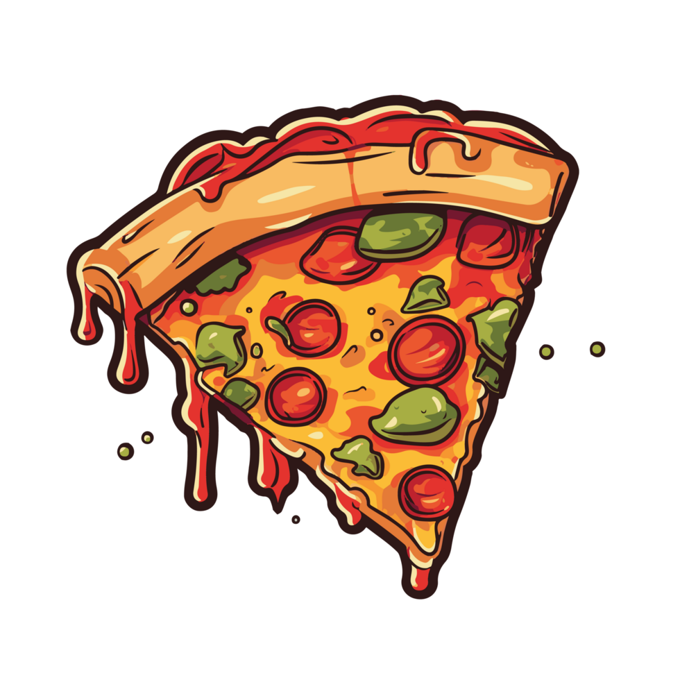 Pizza tranche avec tomate sauce. génératif ai illustration de vite nourriture png