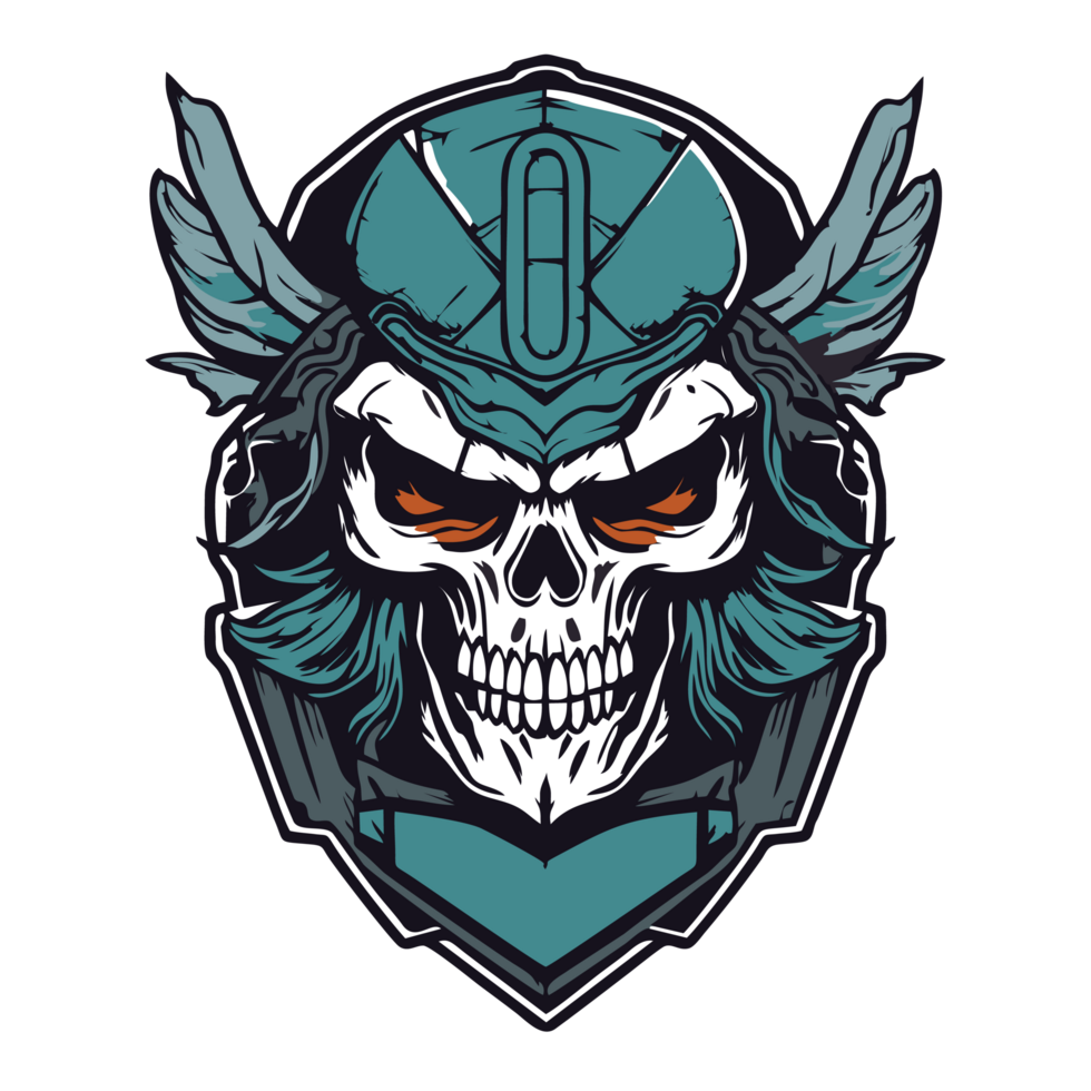 Skull warrior design for tshirt png