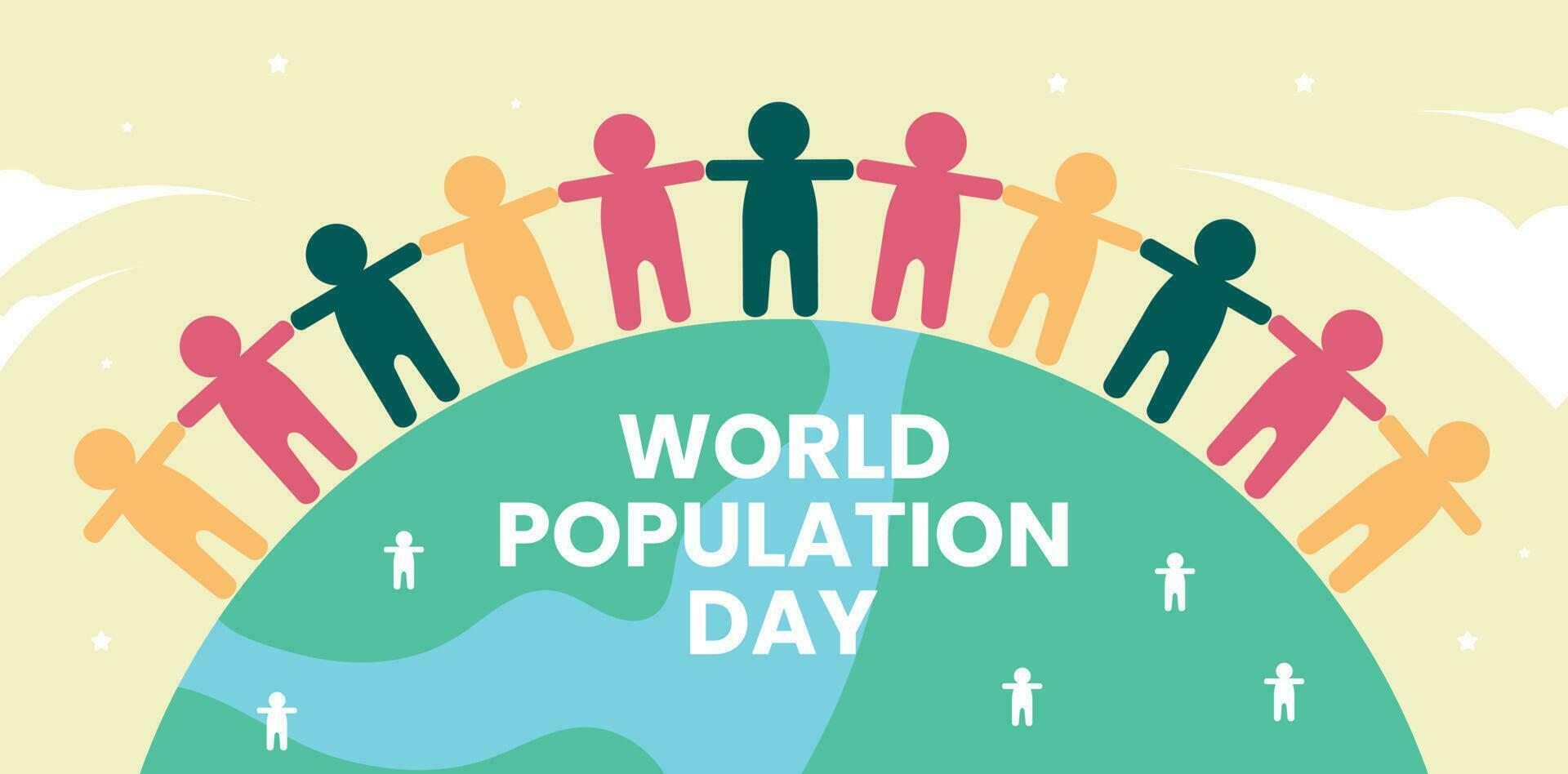 plano diseño vector mundo población día 11 julio