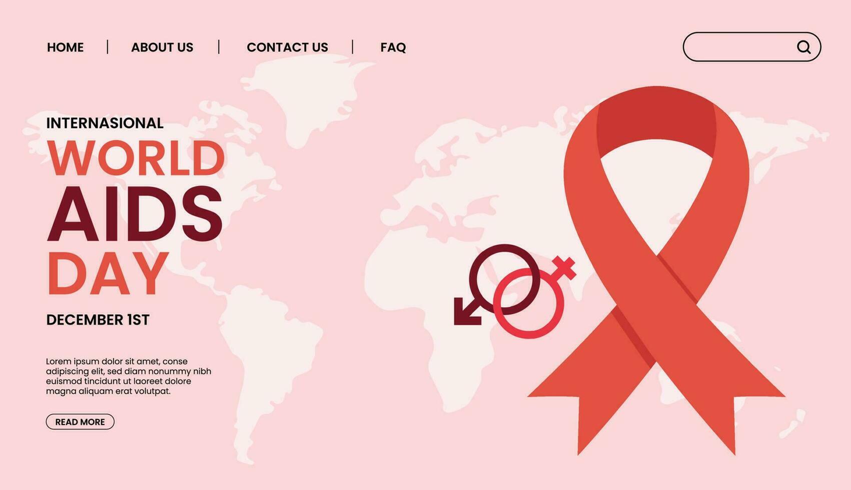 flat design vector world aids day 1 december awareness poster website landing page