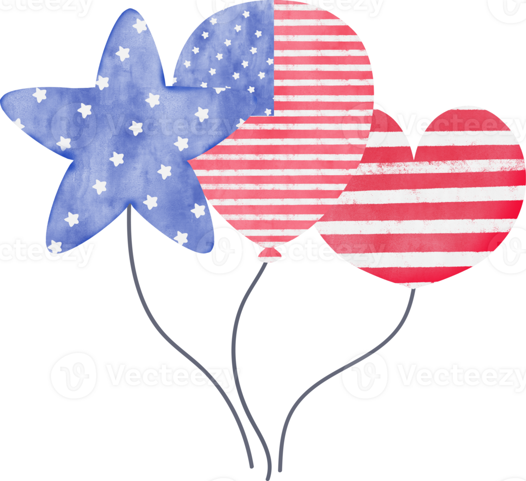 4th of july gnome watercolour clipart png