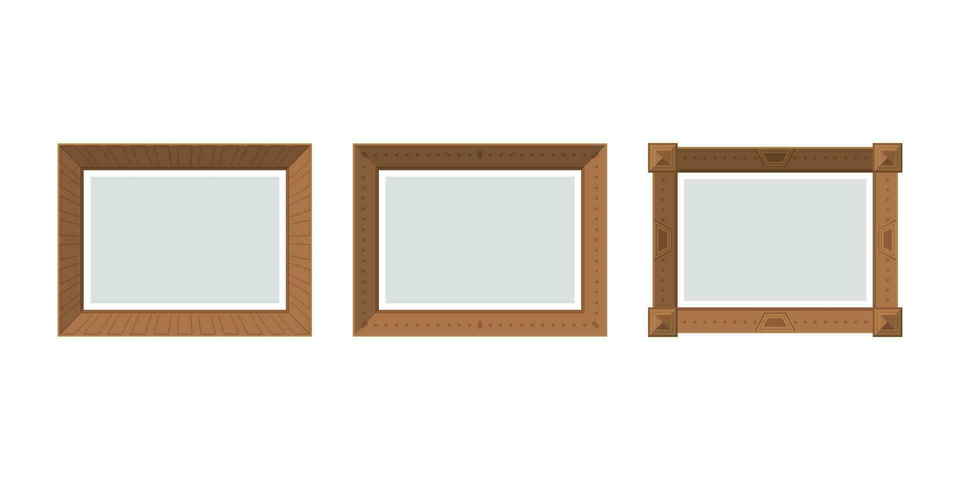Set of empty picture frames. Isolated. Flat style. vector