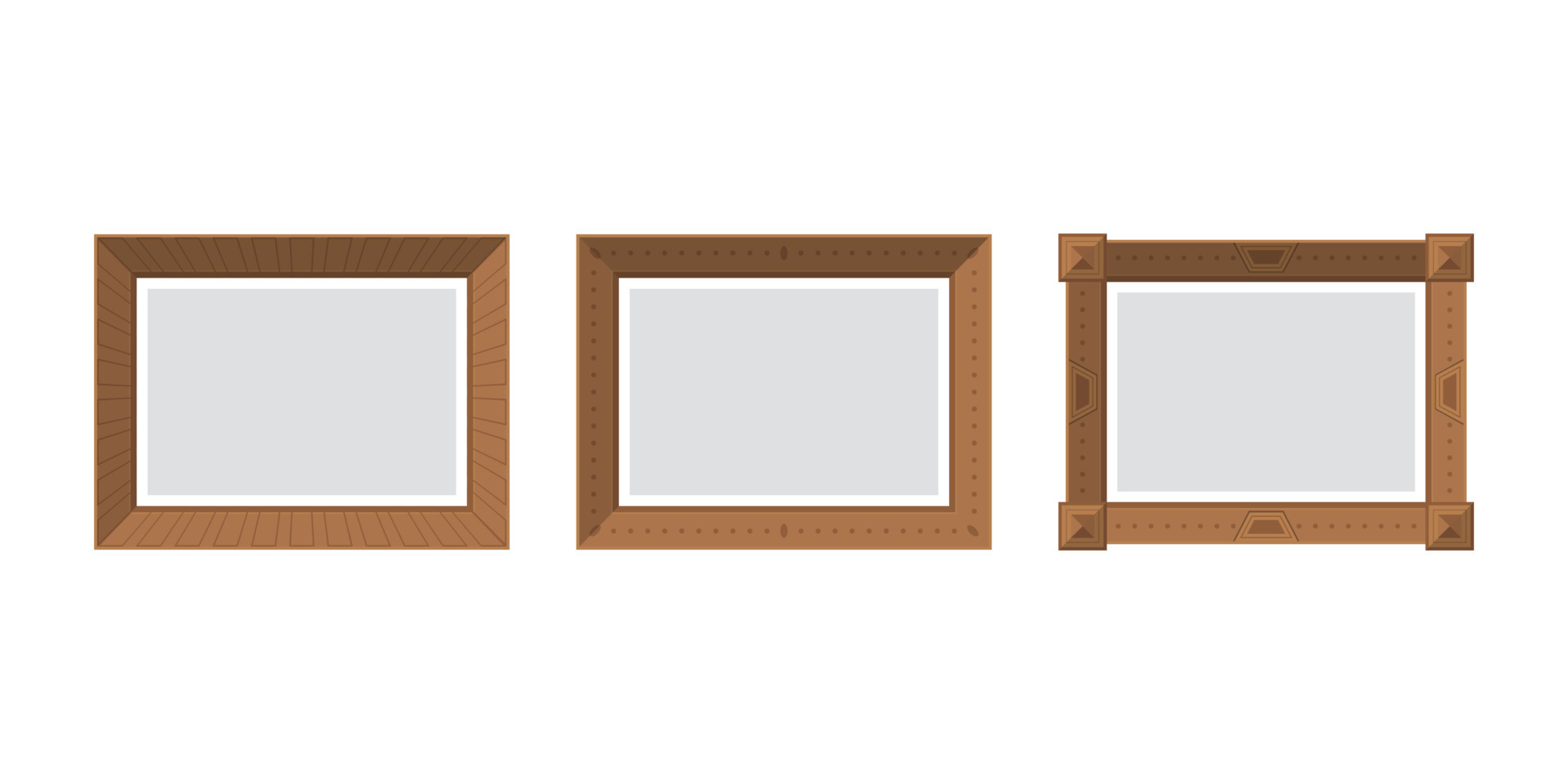 Set of empty picture frames. Isolated. Flat style. 23639476 Vector Art
