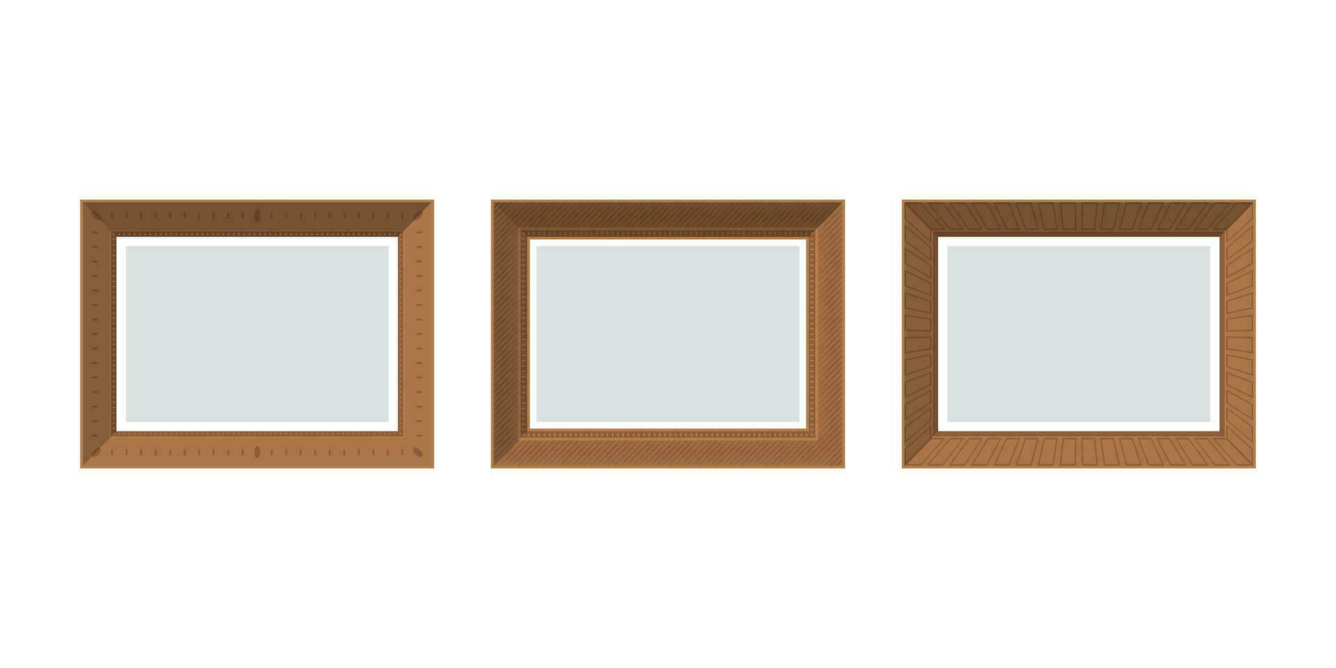 Set of empty frames. Isolated. Flat style. vector