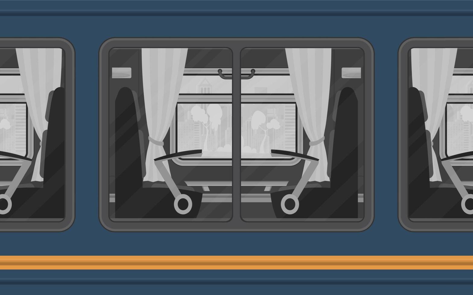 tren compartimiento ventanas el tren es mostrado afuera. dibujos animados estilo. plano estilo. vector