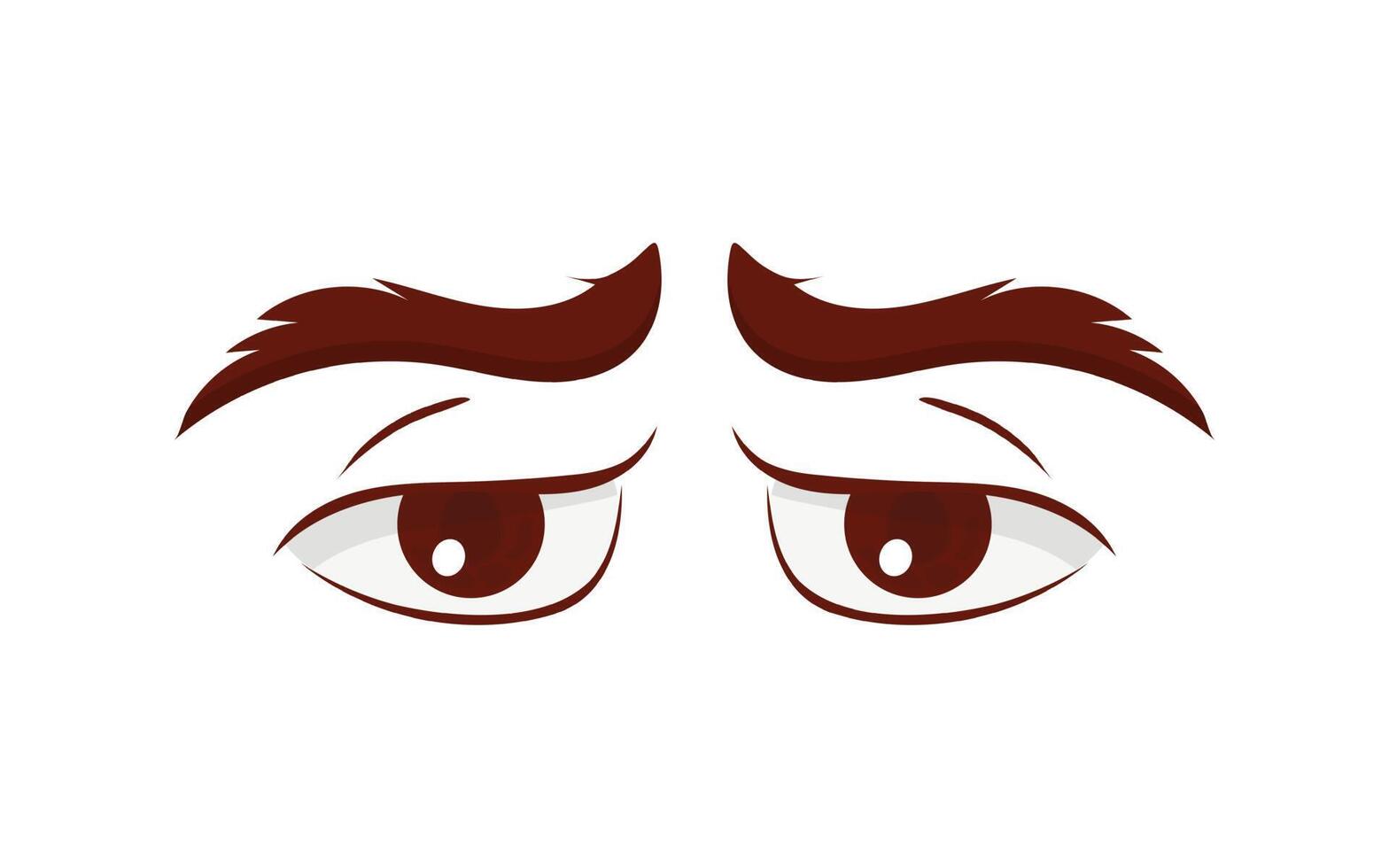 Calm eyes in flat style. Isolated. Vector illustration.