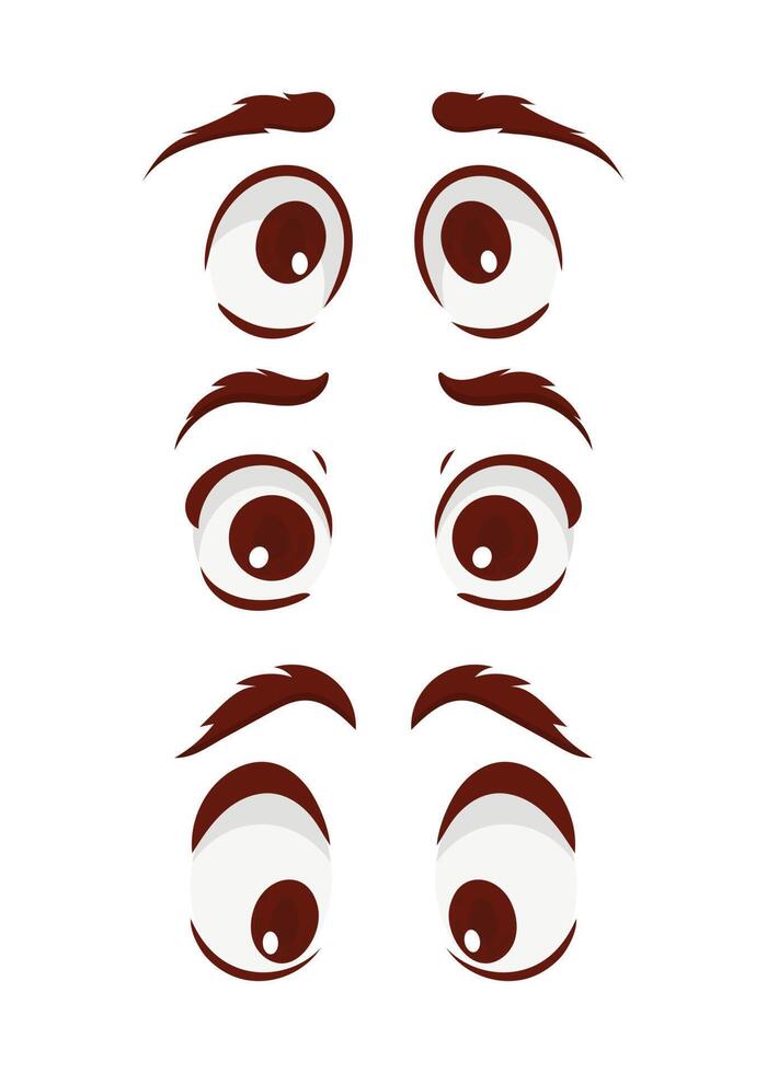 conjunto de ojos en plano estilo. aislado en blanco antecedentes. vector ilustración.