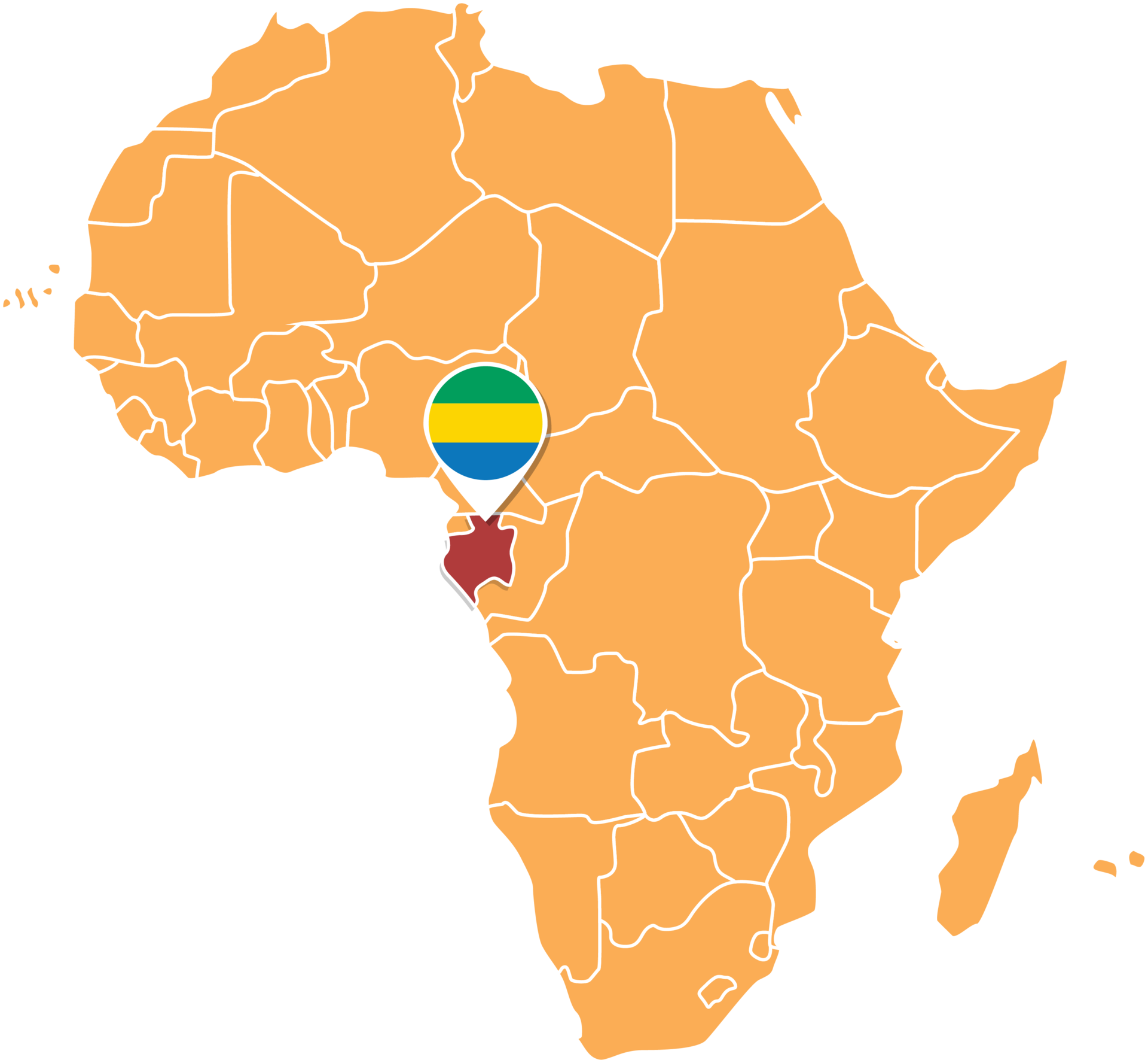 Gabon Map In Africa Icons Showing Gabon Location And Flags 23639557 PNG Gabon Map In Africa Icons Showing Gabon Location And Flags Png