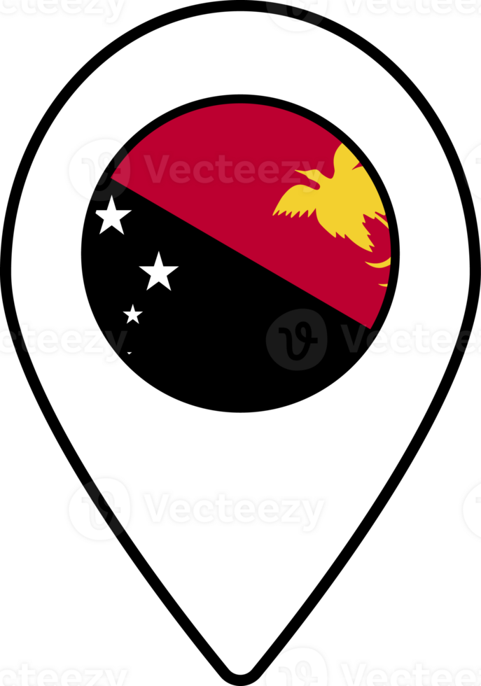 Papua New Guinea flag map pin navigation icon. png