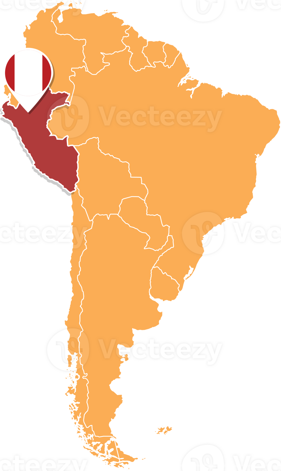 Peru map in South America Icons - Peru Map In South America Icons Showing Peru Location And Flags Png