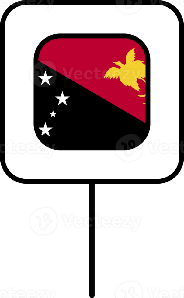 Papua New Guinea flag square pin icon. png