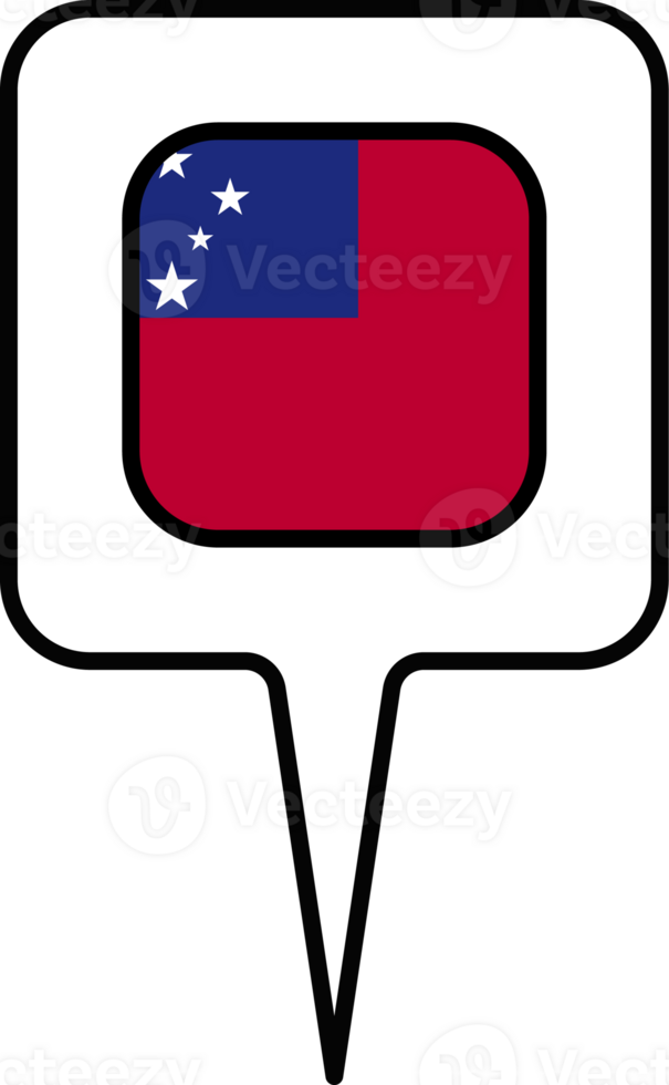 Samoa flag Map pointer icon, square design. png