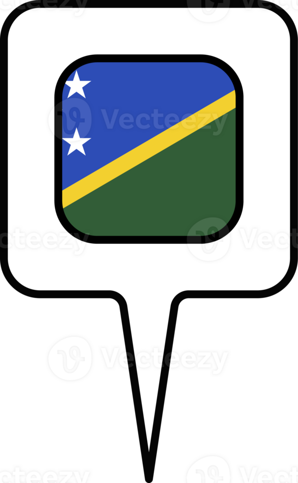 Solomon Islands flag Map pointer icon, square design. png