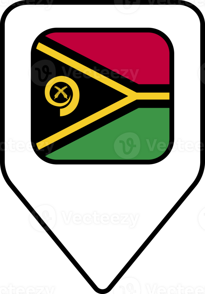 Vanuatu flag map pin navigation icon, square design. png