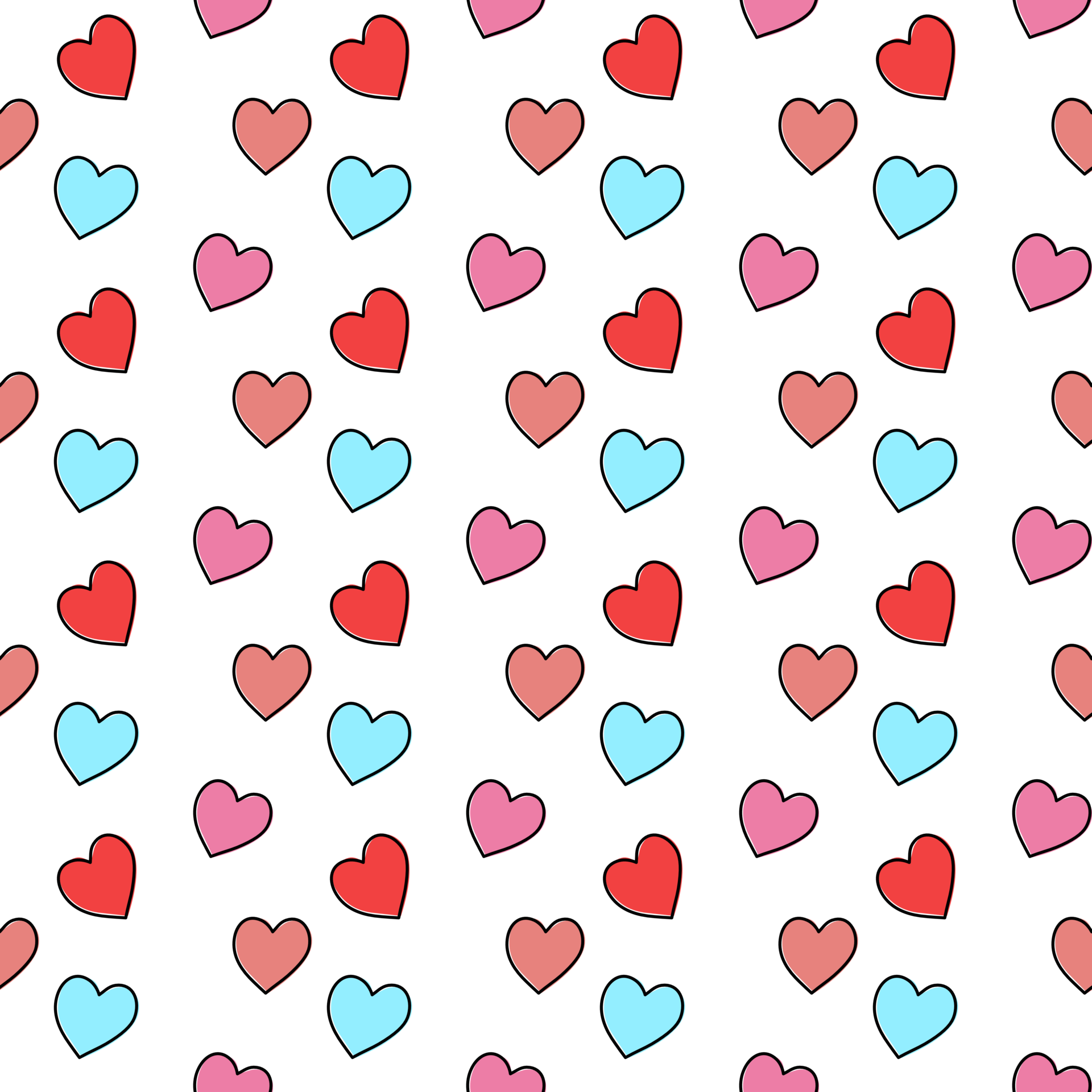 Seamless colorful hearts 23639794 PNG