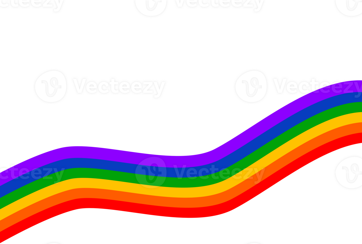Rainbow colorful curve wave white background png