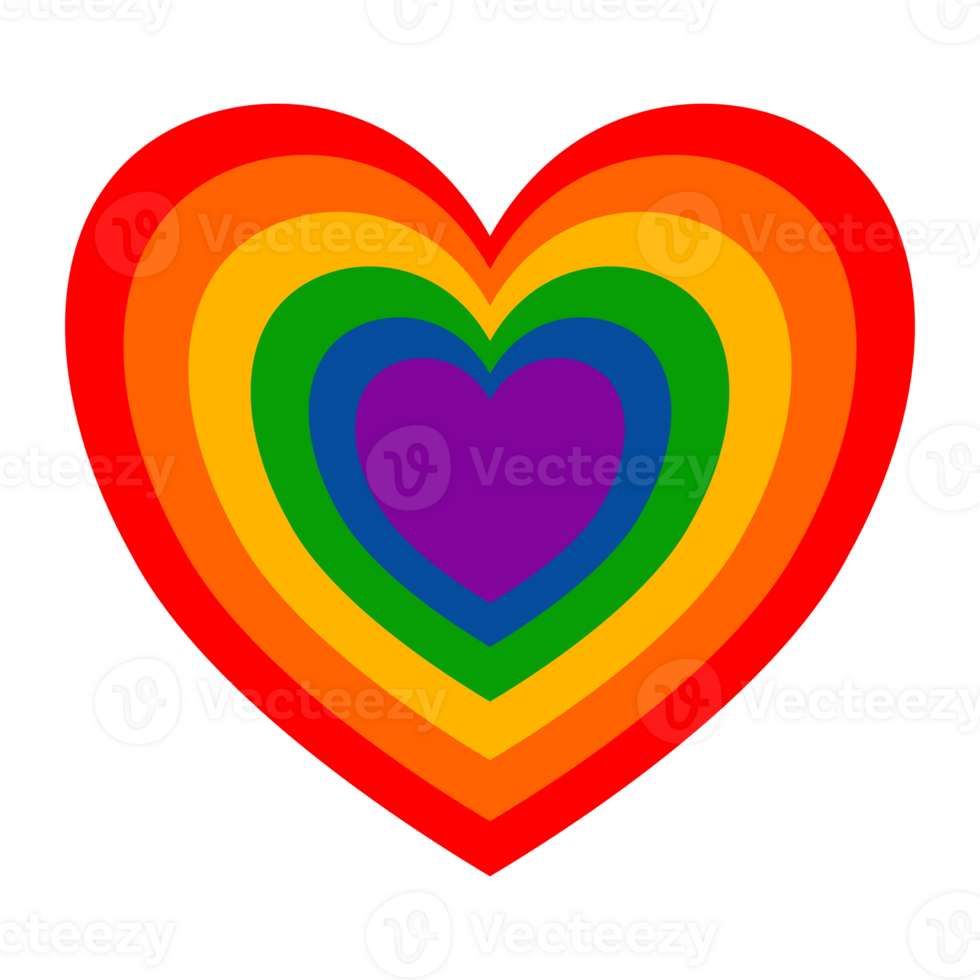 corazón arco iris amor símbolo png