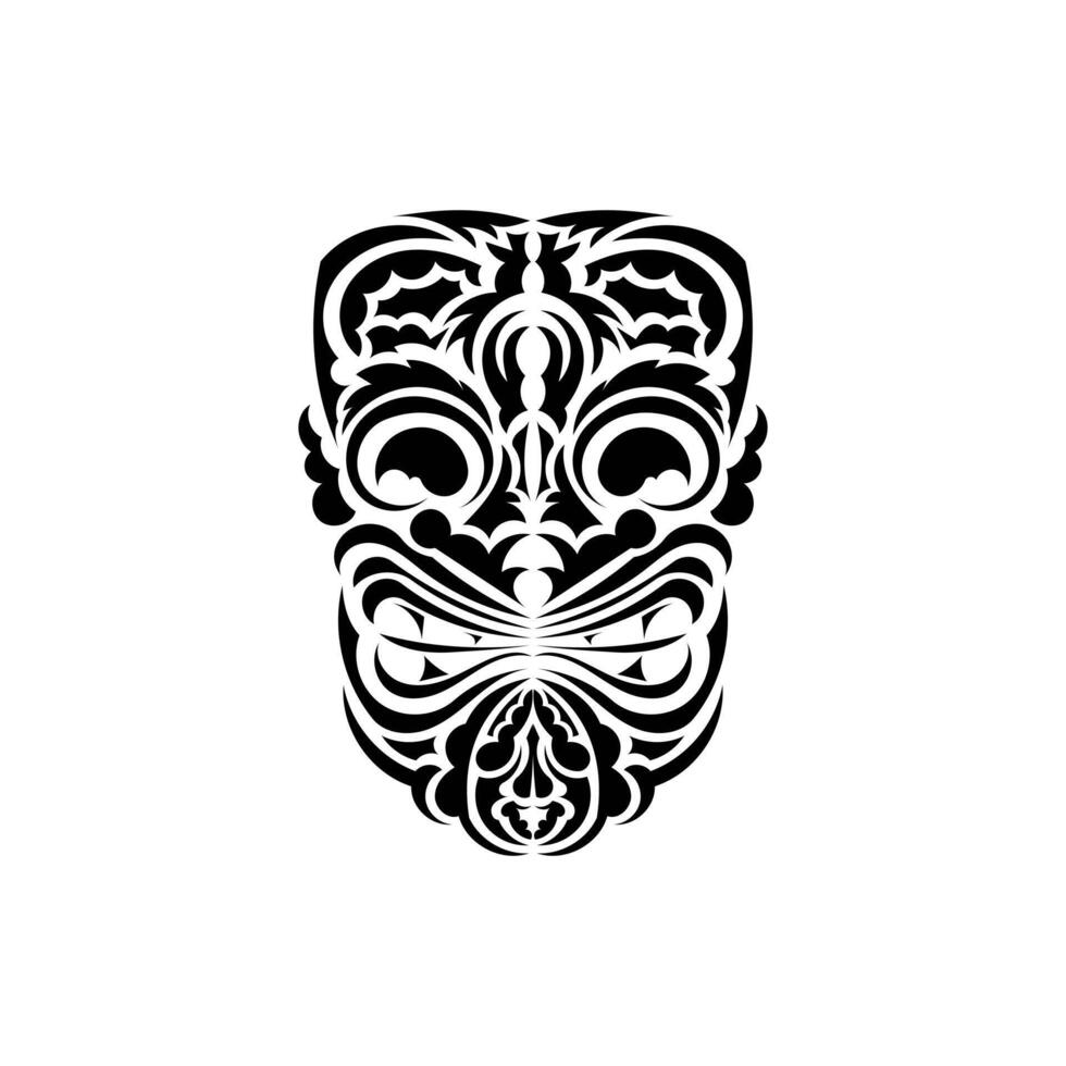 The face of a viking or orc. Traditional totem symbol. Maori style. over white background. vector