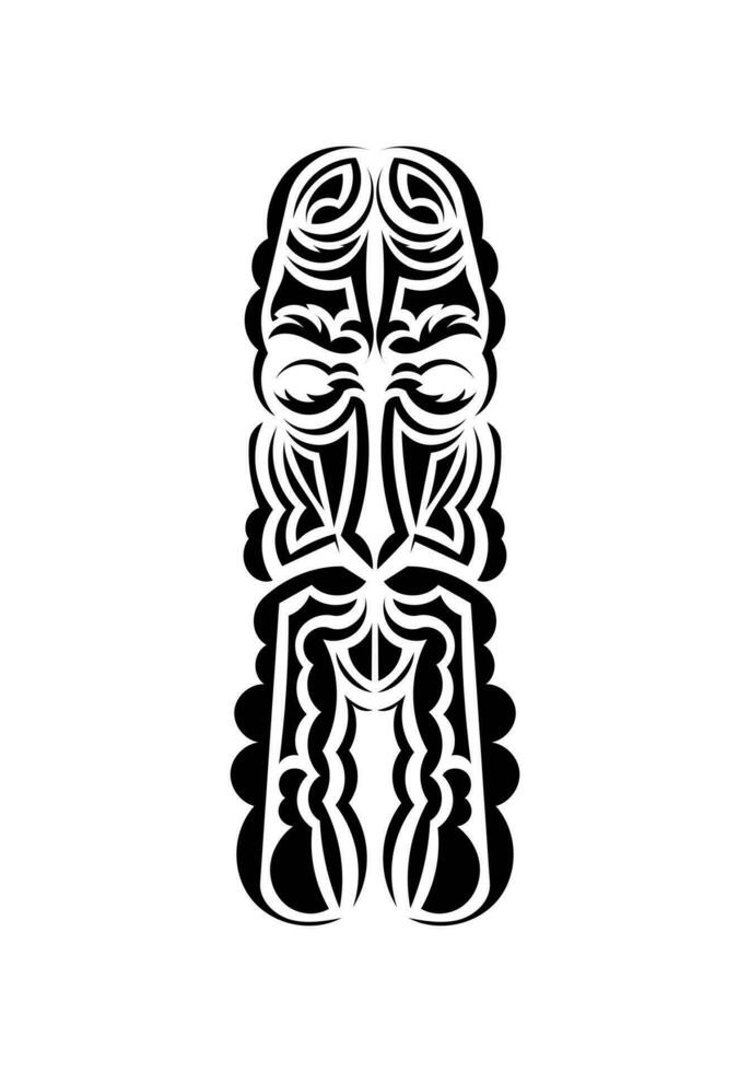 Mask in traditional tribal style. Tattoo patterns. Flat style. Vector illustration.