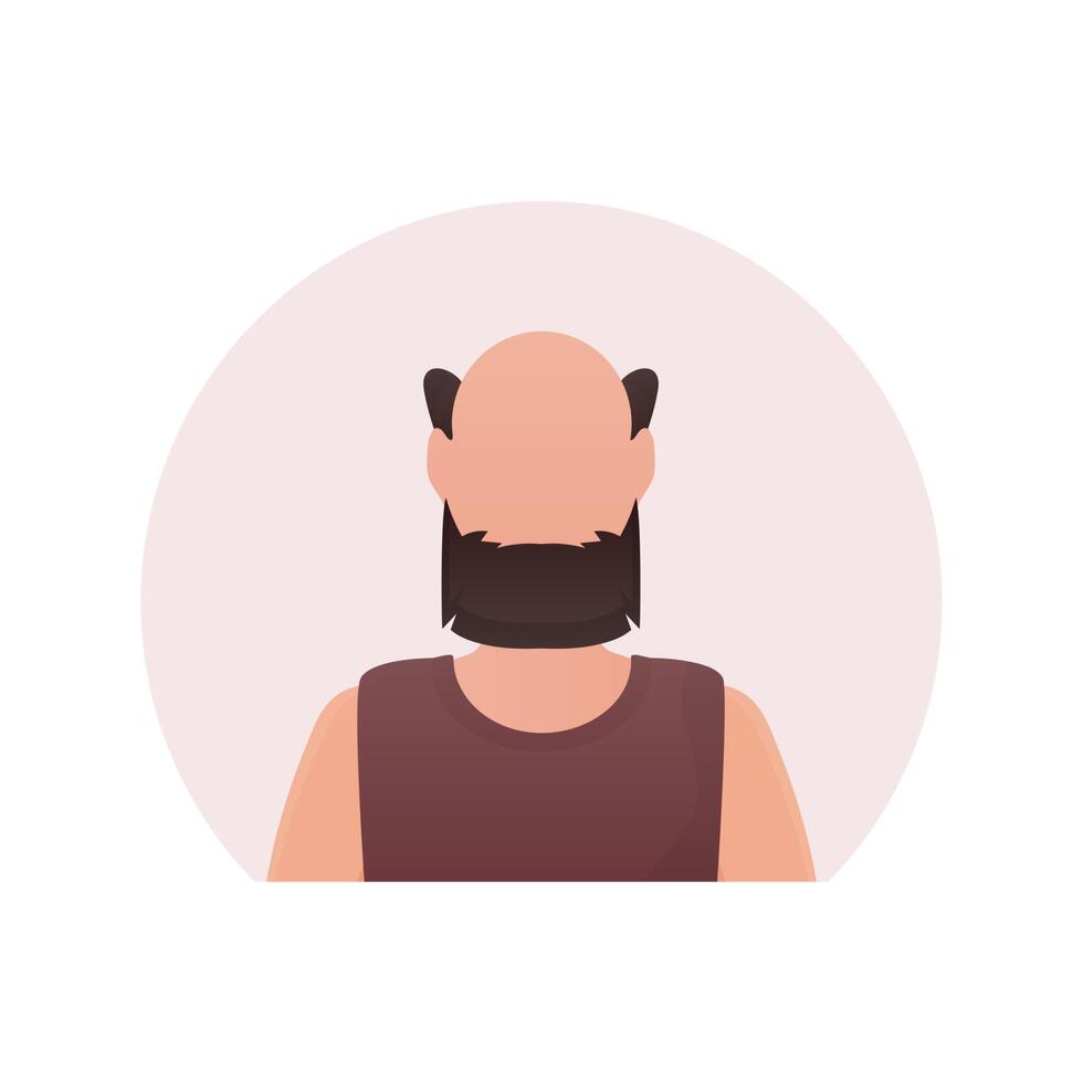 Brutal guy avatar. Isolated. Cartoon style. vector