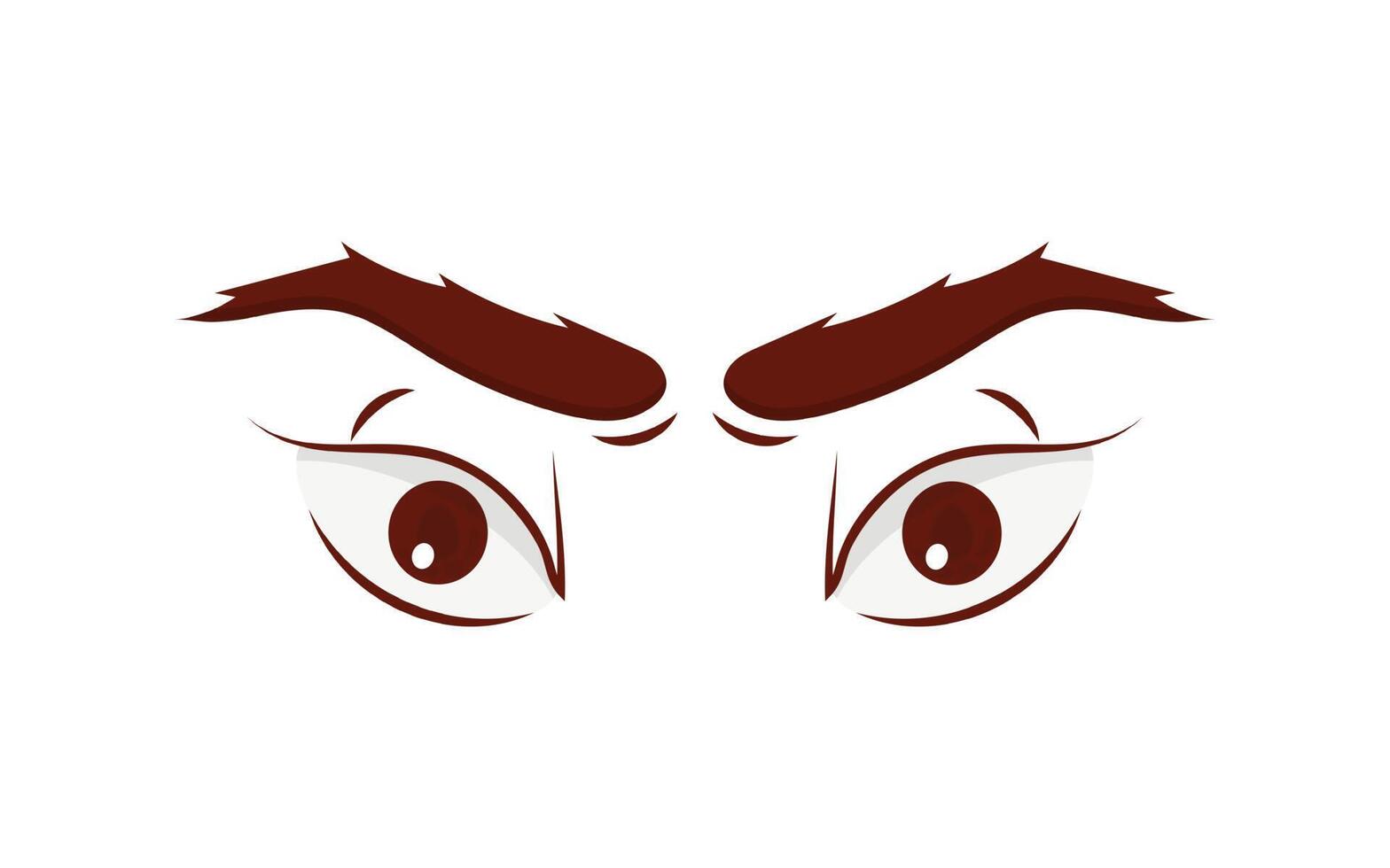 Cartoon eyes and eyebrows with lashes. Isolated vector illustration.